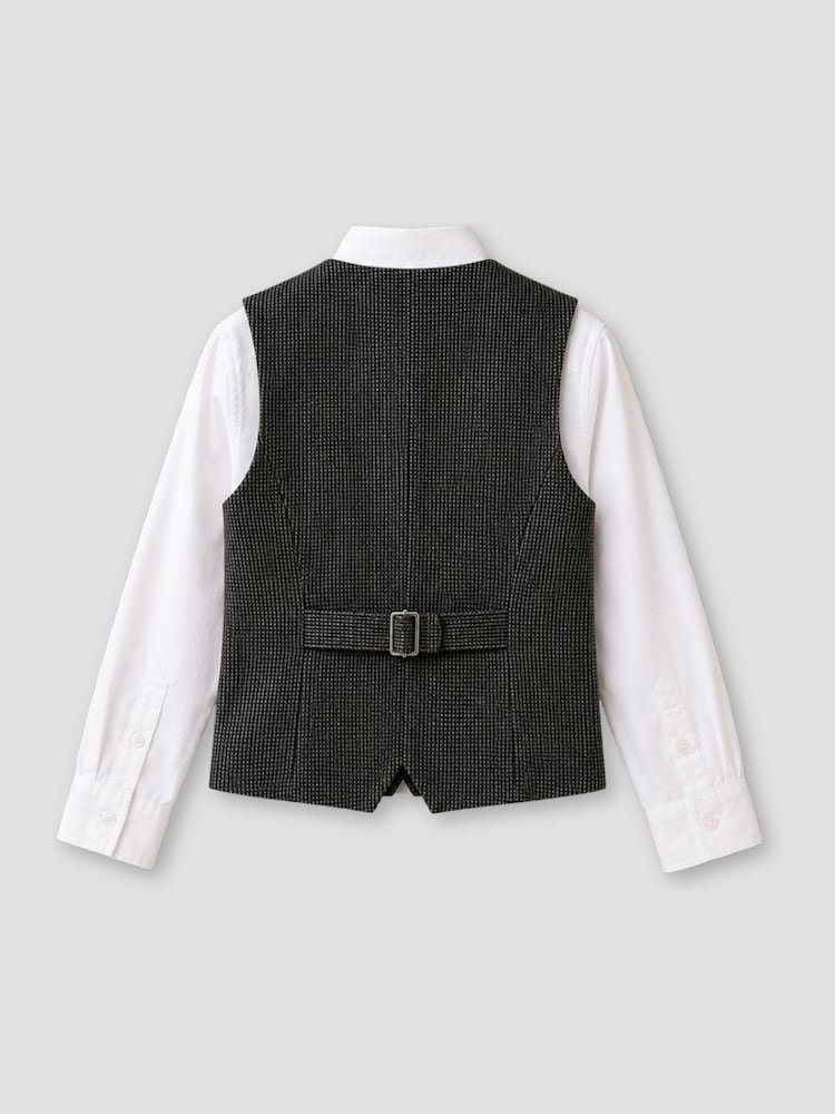 Angel & Rocket Brown Benjamin Smart Check Waistcoat - Image 7 of 7