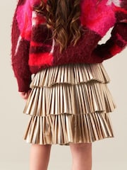 Angel & Rocket Gold Lucile Metallic Pleated Rara Skirt - Image 3 of 5