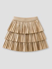 Angel & Rocket Gold Lucile Metallic Pleated Rara Skirt - Image 4 of 5