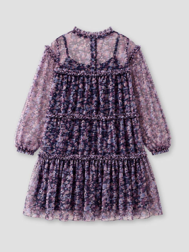 Angel & Rocket Blue Cara Tiered Mesh Dress - Image 11 of 11 Angel & Rocket Blue Cara Tiered Mesh Dress - Image 11 of 11