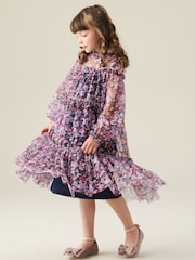 Angel & Rocket Blue Cara Tiered Mesh Dress - Image 9 of 11