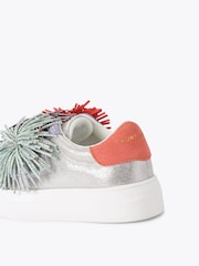 Kurt Geiger London Metallic Junior Mini Laney Pom Pom Trainers - Image 3 of 4