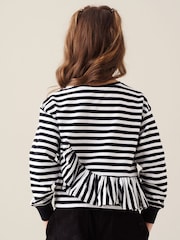 Angel & Rocket Black Marley Peplum Stripe T-Shirt - Image 2 of 8