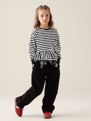 Angel & Rocket Black Marley Peplum Stripe T-Shirt - Image 3 of 8
