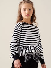 Angel & Rocket Black Marley Peplum Stripe T-Shirt - Image 6 of 8