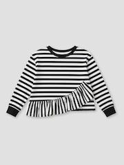 Angel & Rocket Black Marley Peplum Stripe T-Shirt - Image 7 of 8
