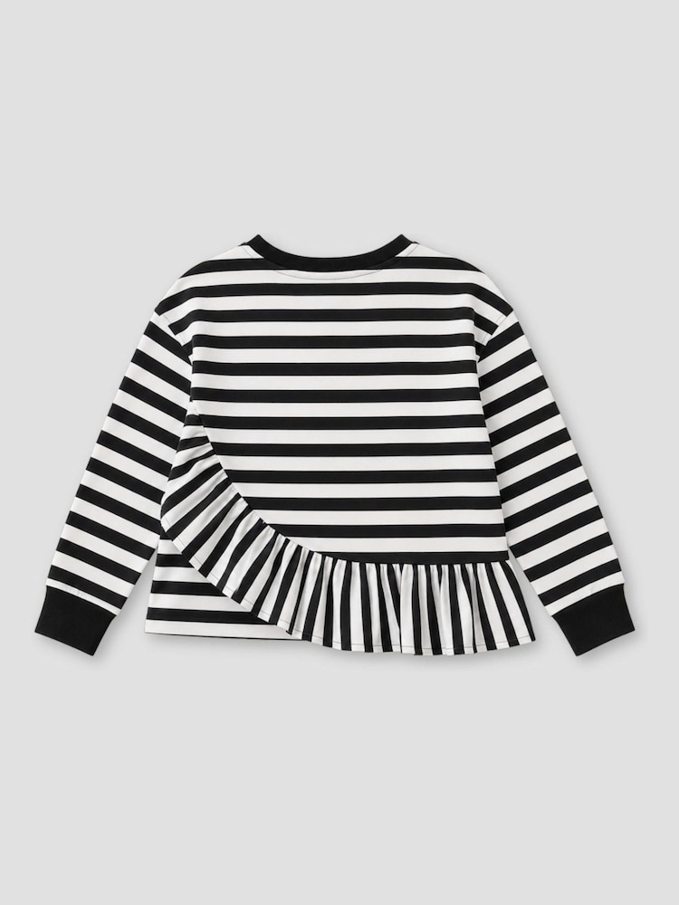 Angel & Rocket Black Marley Peplum Stripe T-Shirt - Image 8 of 8 Angel & Rocket Black Marley Peplum Stripe T-Shirt - Image 8 of 8