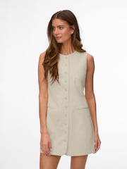 VERO MODA Cream Sleeveless Tailored Mini Dress - Image 2 of 5