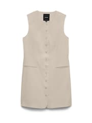 VERO MODA Cream Sleeveless Tailored Mini Dress - Image 5 of 5