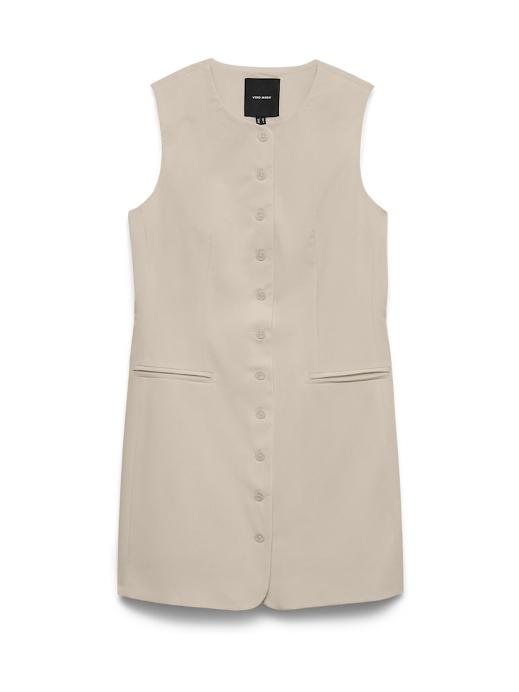 VERO MODA Cream Sleeveless Tailored Mini Dress - Image 5 of 5 VERO MODA Cream Sleeveless Tailored Mini Dress - Image 5 of 5