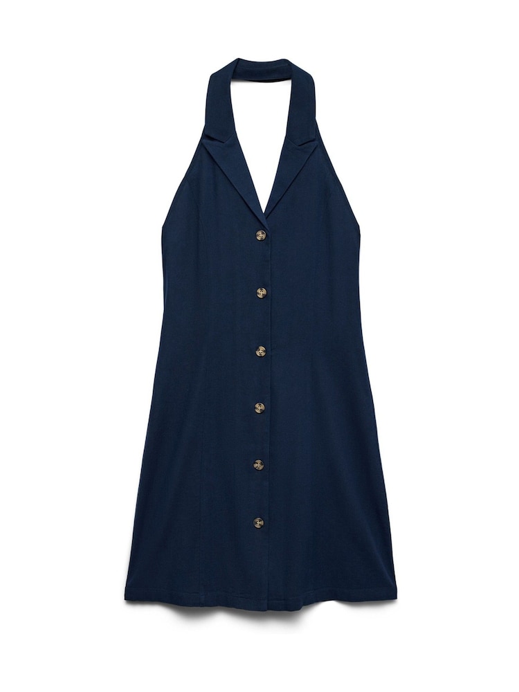 VERO MODA Linnemix Kort Halterneckklänning - Bild 5 av 5