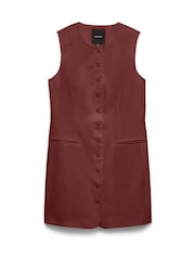 Brun - VERO MODA Ärmlös Skräddarsydd Miniklänning - Bild 5 av 5