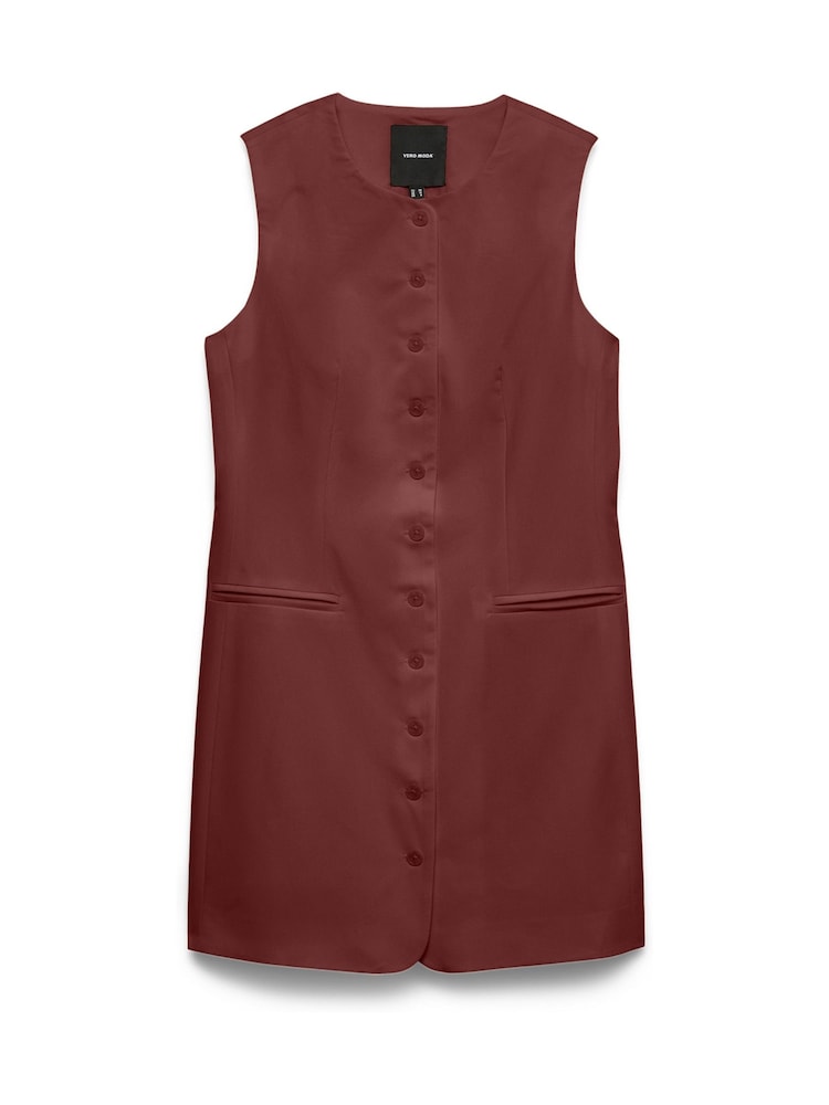 Brun - VERO MODA Ärmlös Skräddarsydd Miniklänning - Bild 5 av 5