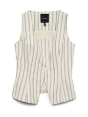 VERO MODA White Sleeveless Striped Waistcoat - Image 1 of 1
