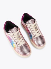 Kurt Geiger London Pink Junior Mini Lane Charm Trainers - Image 1 of 4