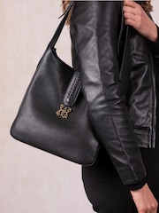 Lakeland Leather Black Dalston Hobo Bag - Image 4 of 7
