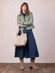 Lakeland Leather Nude Santon Suede Tote Bag - Image 2 of 7