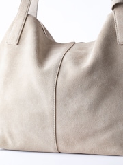 Lakeland Leather Nude Santon Suede Tote Bag - Image 6 of 7