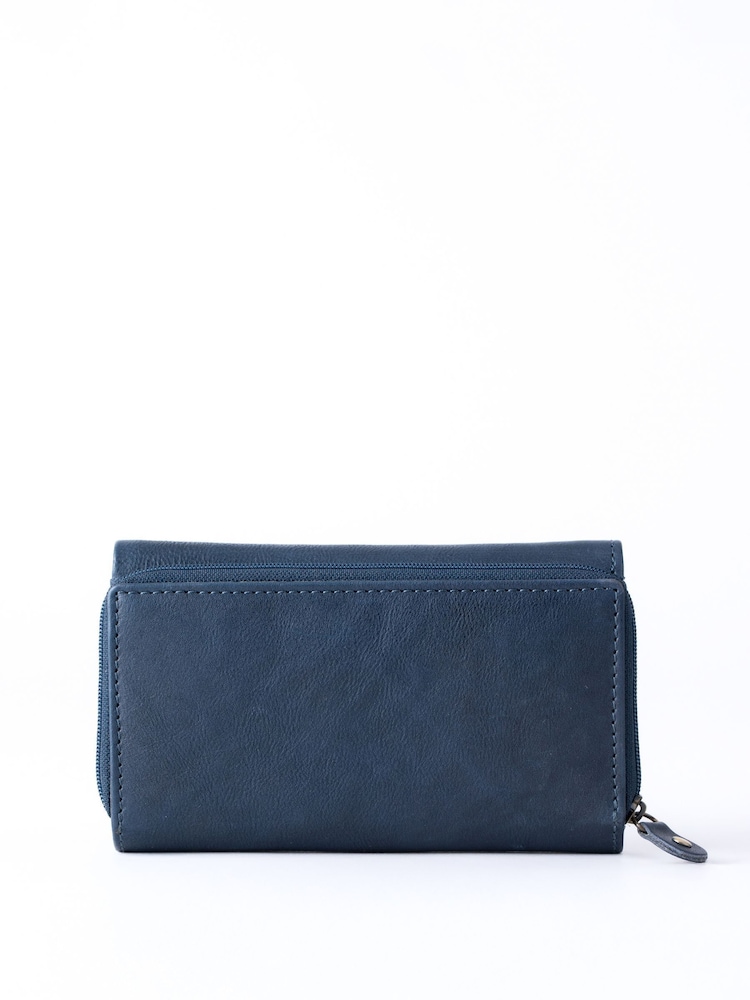 Lakeland Leather Blue Hartsop Flapover Purse - Image 2 of 6