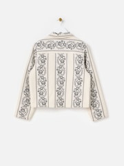 Oliver Bonas Cream Floral Quilted Jacket - Image 3 of 7