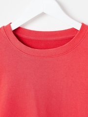 Oliver Bonas Red Washed Seam Detail Sweatshirt - Image 4 of 7