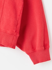 Oliver Bonas Red Washed Seam Detail Sweatshirt - Image 6 of 7