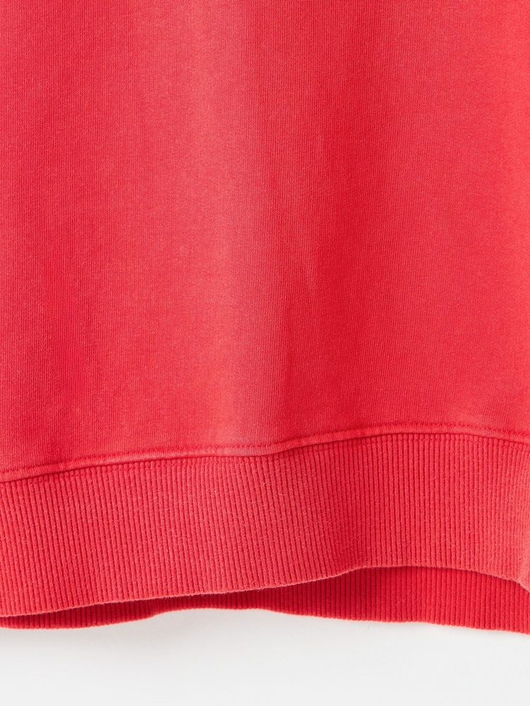Oliver Bonas Red Washed Seam Detail Sweatshirt - Image 7 of 7 Oliver Bonas Red Washed Seam Detail Sweatshirt - Image 7 of 7