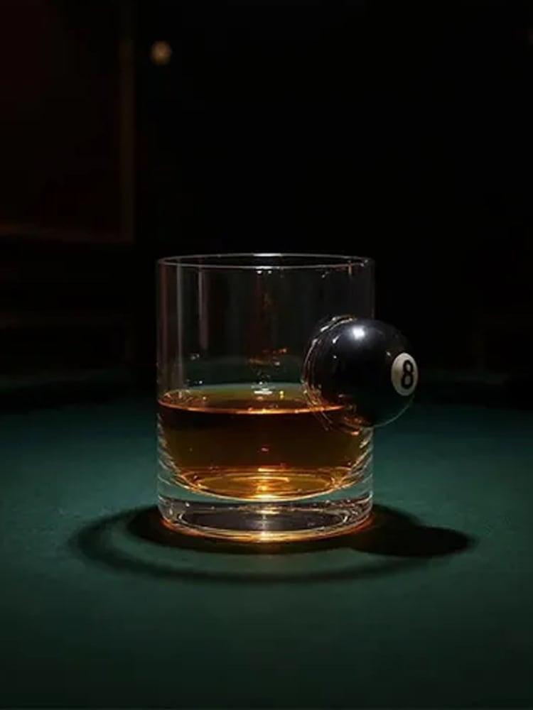 Jeray Set of 2 Clear Bar Bespoke Sports Fan Pool Ball Tumbler - Image 1 of 3