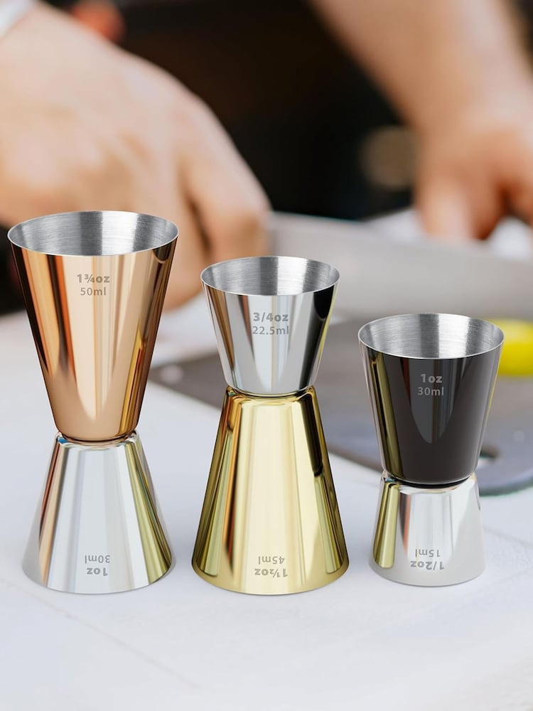 Jeray 3 Piece Copper Final Touch Mixed Metal Jiggers - Image 2 of 4 Jeray 3 Piece Copper Final Touch Mixed Metal Jiggers - Image 2 of 4