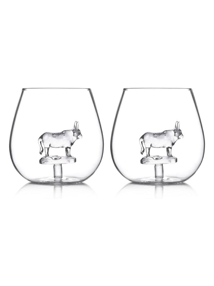Jeray Set of 2 Clear Highland Cow In A Glass 500ml - Image 2 of 4