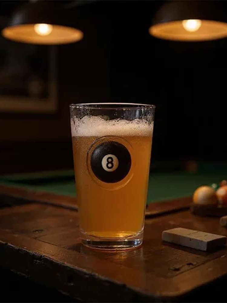 Jeray Clear Bar Bespoke Sports Fan Pool Ball Pint Glass Set of 2 - Image 1 of 4