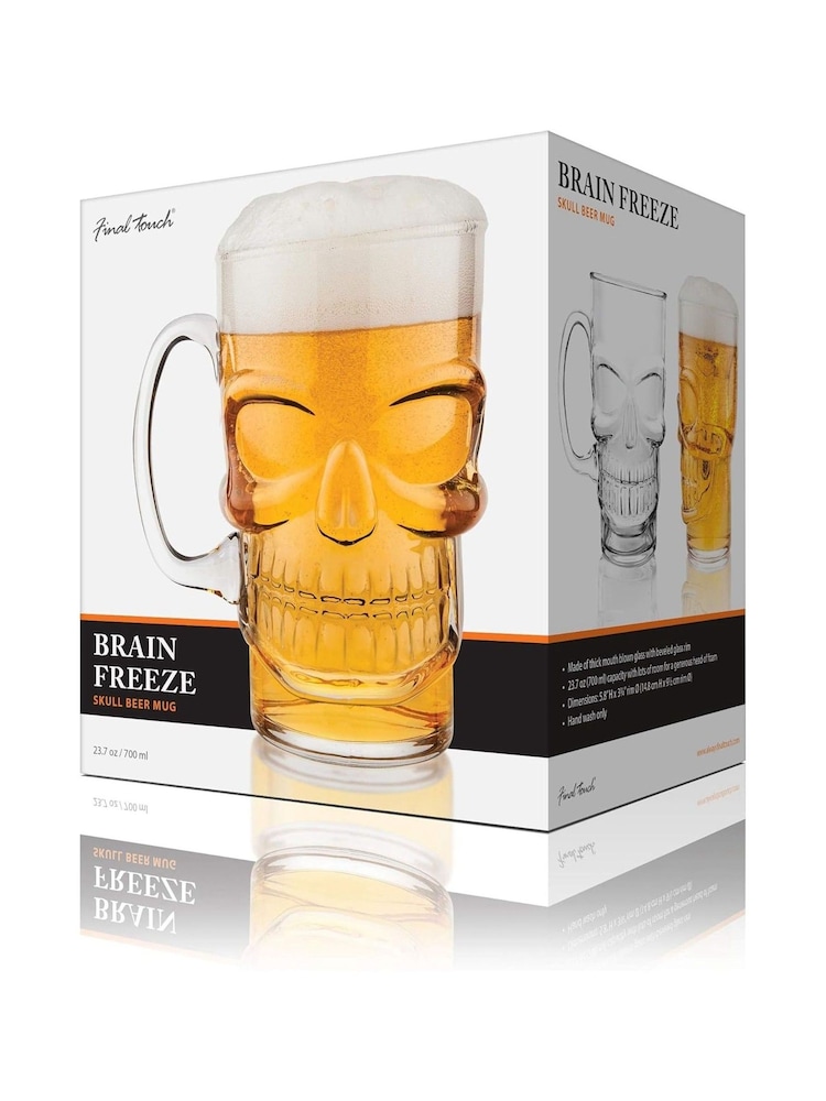 Jeray Set of 2 Clear Final Touch Brainfreeze Skull Mugs 700ml - Image 3 of 3
