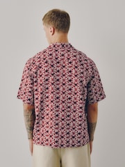 Burgundija Crveno - Print Kratki rukav Košulje - Slika 4 od 8