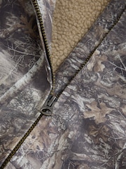 Khaki Realtree EDIT Borg Lined Canvas Hooded Jacket - Image 10 of 11