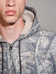 Khaki Realtree EDIT Borg Lined Canvas Hooded Jacket - Image 5 of 11