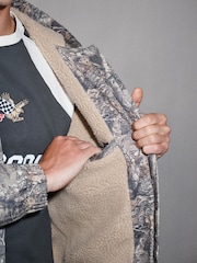 Khaki Realtree EDIT Borg Lined Canvas Hooded Jacket - Image 6 of 11