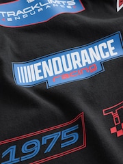 Black/White Graphic Long Sleeve Edit T-Shirt with Mock Layer - Image 8 of 8