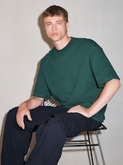 Green Boxy Waffle Texture Edit T-Shirt - Image 3 of 8