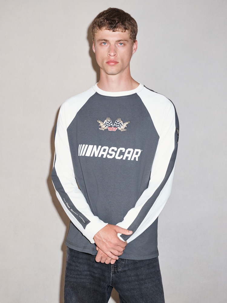 Black/White Nascar Edit Long Sleeve T-Shirt - Image 1 of 10
