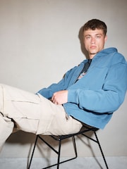 Blue EDIT Heavyweight Jersey Relaxed Fit Zip Up Hoodie - Image 4 of 6