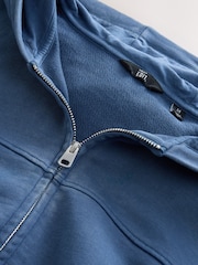 Azul - EDIT Heavyweight Jersey Relaxed Fit Zip Up Hoodie - Imagen 7 de 8