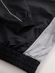 Black EDIT Piped Lightweight Funnel Neck Windbreaker Jacket - Image 11 of 12