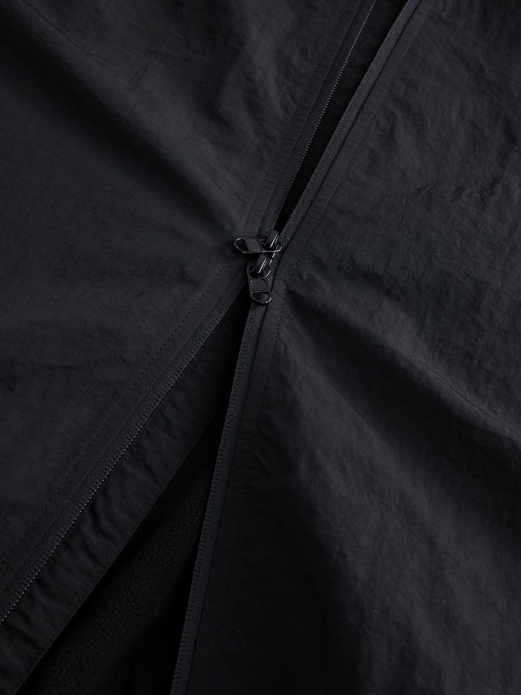 Black EDIT Piped Lightweight Funnel Neck Windbreaker Jacket - Image 12 of 12 Black EDIT Piped Lightweight Funnel Neck Windbreaker Jacket - Image 12 of 12