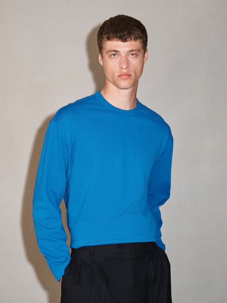Sininen - Long Sleeve Heavyweight Boxy Edit T-Shirt - Kuva 2 / 7