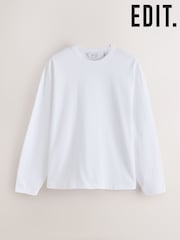 White Long Sleeve Heavyweight Boxy Edit T-Shirt - Image 4 of 4