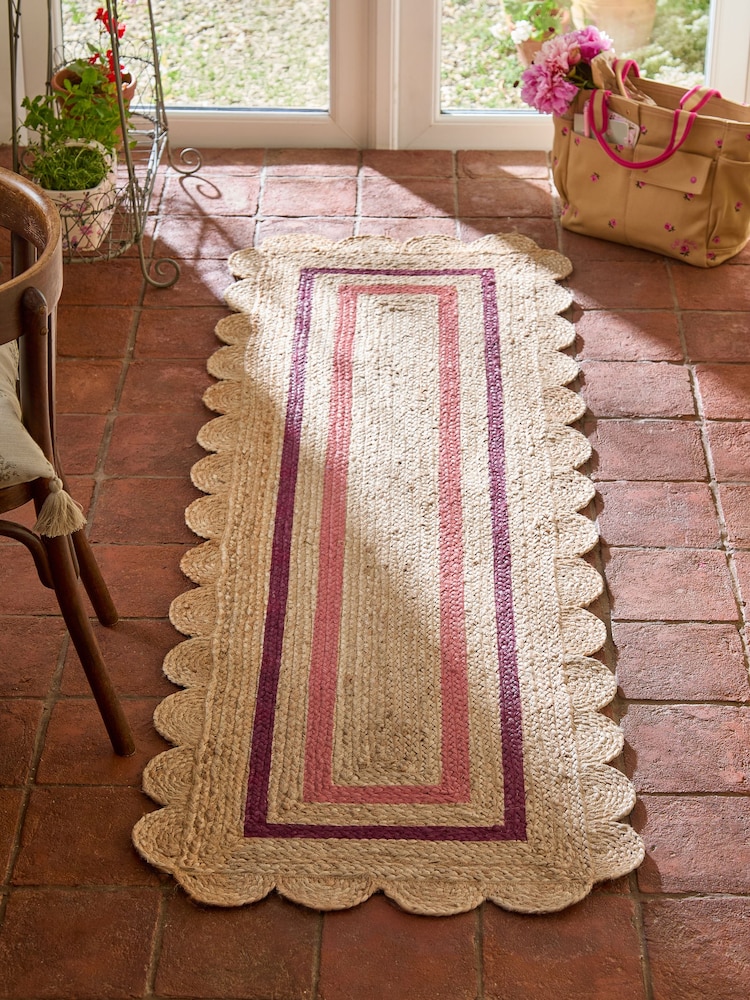 Cath Kidston Pink Jute Border Runner - Image 1 of 5 Cath Kidston Pink Jute Border Runner - Image 1 of 5