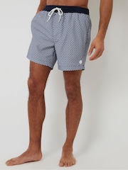 Threadbare Blue Geo Print Quick Dry Swim Shorts 2 Pack - Image 2 of 5