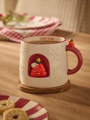 White Peanuts 3D Snoopy Christmas Mug - Image 1 of 3