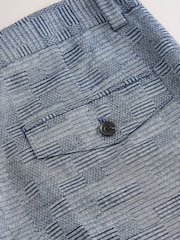 Blue Relaxed Fit Check Cotton Rich Texture Suit Shorts - Image 8 of 9