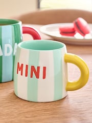 Set of 2 Green and Blue Dada and Mini Bright Stripe Mugs - Image 2 of 3